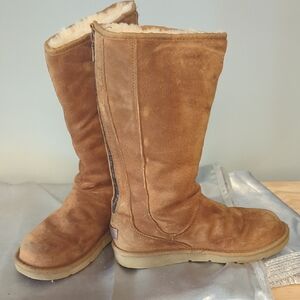 UGG Tan Suede Boots with Cream Shearling